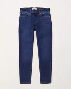 abercrombie kids boy's 11/12 long dark wash blue skinny denim jeans NWT - Picture 1 of 7