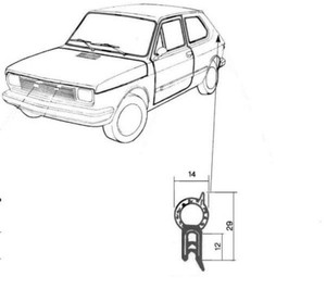Guarnizione divisore fogli balestra 101cm x 8cm per auto Fiat d/'epoca
