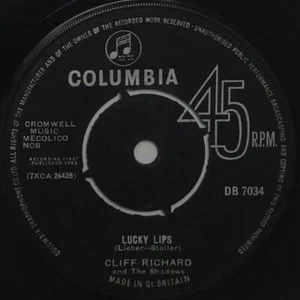 Cliff Richard & The Shadows Lucky Lips 7" Single (1963) Columbia DB 7034 - Picture 1 of 2