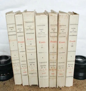 Essais de Montaigne Publiés sur l'Exemplaire de Bordeaux (7 Tomes) F. Strowski - Imagen 1 de 11