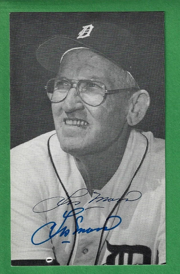 DETROIT TIGERS ISSUED POST CARD SIZE PHOTO LES MOSS SIGNED AUTOGRAPHED - Image 1 of 1
