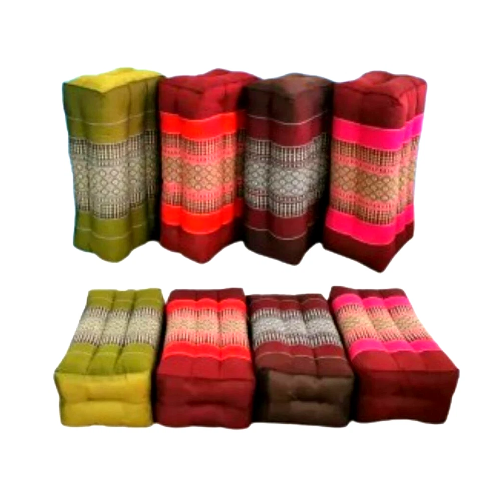 Pillow Thai cushion kapok handmade rectangle bolster natural cotton 100% X 4 pcs - Image 1 of 4