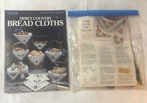 Thanksgiving FALL BREAD CLOTHS LOT of 2 Counted Cross Stitch 17” Sq Leisure Arts