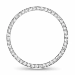 Midsize 1CT Bead Set Diamond Bezel Part 18KW Fits Rolex 31MM Datejust, President - Bild 1 von 5