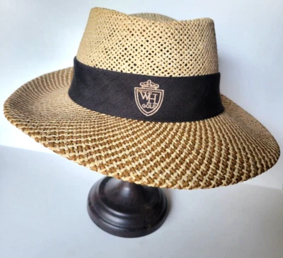 WALTER HAGEN Golf Woven Hat One Size Fits Most Paper Straw Wide Brim Sun Beach - Image 1 of 4