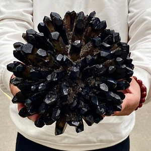 11.31LB Black Ghost Phantom Crystal Cluster Flower Raw Crystal Heal Quartz - Imagen 1 de 12