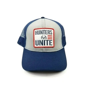 Realtree Hunters Unite Navy Mesh Snapback Trucker Hat Hunting Fishing NWT - Picture 1 of 2