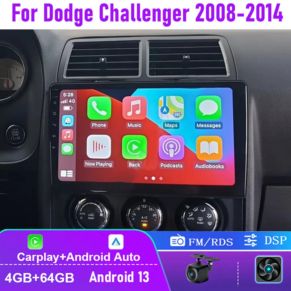 Radio de coche 10" para Dodge Challenger 2008-2014 Apple Carplay Android 4+64 GB Foto 1 de 4