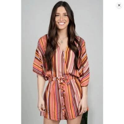 Pantalones Cortos Exuberantes Mameluco Multicolor Rayas - Talla Pequeña Foto 1 de 4