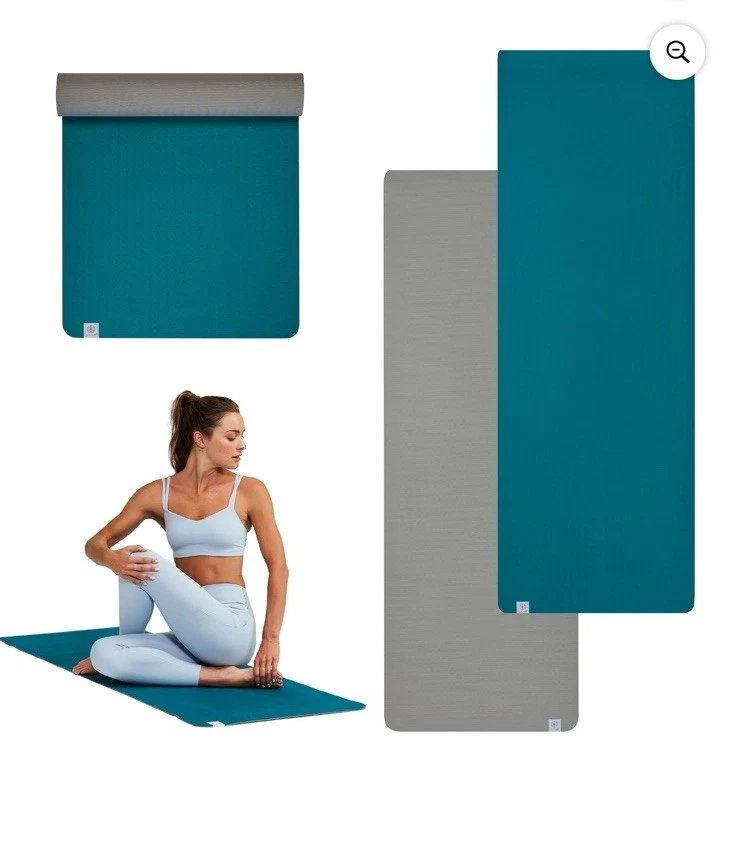 Gaiam Performance 瑜伽垫,耐用 TPE 制造,23.5 英寸 x 68 英寸 x 6 毫米厚,青绿色/G — 第 1/4 张图片