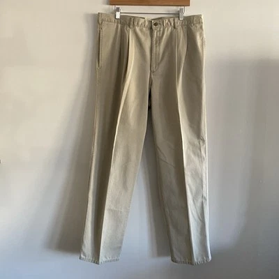 Vintage Lee Pants Mens Khakis 38 x 32 Classic Fit Pleated Front Cotton - Image 1 of 4