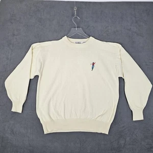 Vintage North Wales Sportswear Sweater Mens Large Cream Golf Knit Pullover - Picture 1 of 16