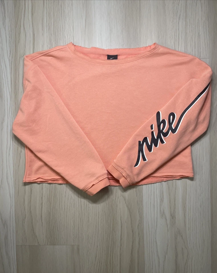 Sudadera corta de entrenamiento Nike para mujer M naranja melocotón polar de gran tamaño Foto 1 de 4