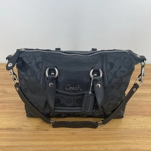 Coach Ashley Signature schwarz Jacquard Leder Vintage Tasche Handtasche F19242 Reißverschlusstaschen - Bild 1 von 12