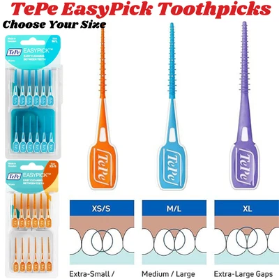 TePe Easy Pick Interdental Brush / Toothpick  Travel Case Dental Plaque Removal - Image 1 of 4
