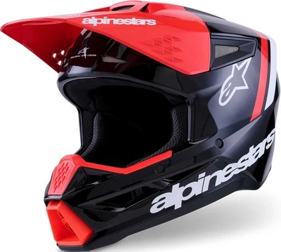 NEW Alpinestars SM3 RADIUM Dirt Bike MX Motocross Helmet Black/Red/Wht All Sizes - Image 1 of 4