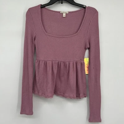 NUEVO CON ETIQUETAS Derek Corazón Top Juniors Talla S Rosa Bebé Muñeca Waffle Tejido Encaje Manga Larga Foto 1 de 4