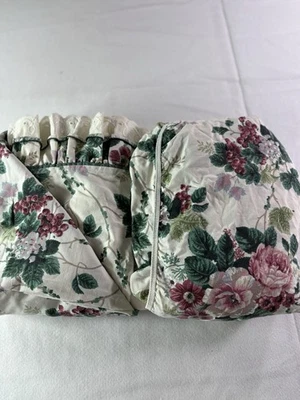 Vintage Waverly BARN ADELISE Floral Queen Sheet Set Flat/Fitted Cottagecore - Image 1 of 4