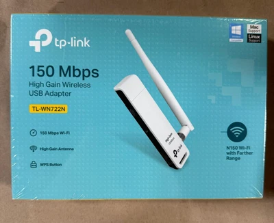 TP-Link TL-WN722N NT Wireless 150Mbps HIGH GAIN USB ADAPTER - Image 1 of 4