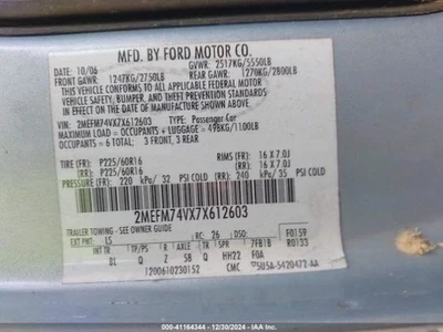 Passenger Right Air Bag Passenger Dash Fits 06-11 CROWN VICTORIA 4608187 Foto 1 de 4