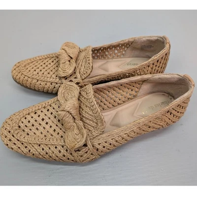Charles David Finite Crochet Raffia Loafers Women's Size 8 Woven Slip On Flats - Image 1 of 4