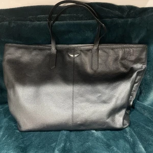 Zadig & Voltaire Mick Wings Medium Size Black Leather Tote/ Travel Bag - Picture 1 of 13