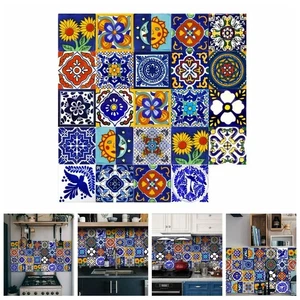 24pcs Heat-resistant Colorful Pattern Wall Decals Living Room - Picture 1 of 9