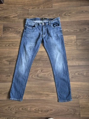 Crosshatch Men's Navy Blue Classic Slim Fit Jeans Size W36 - Image 1 of 4