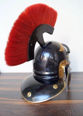 Caballero Medieval Casco Romano Centurión Armadura Casco Con Pluma Roja Foto 1 de 3