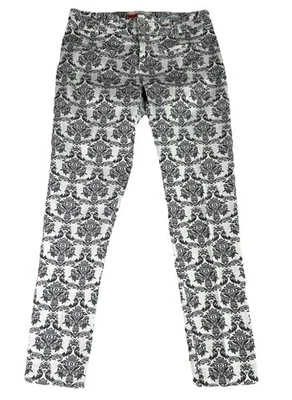Cartonnier Anthropologie Pants 6 T Tall Ankle Charlie Grey Brocade Floral Skinny - Image 1 of 4