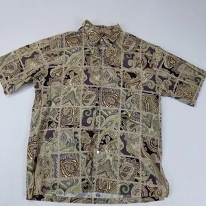 Tori Richard Hawaiihemd Herren XL Paisley Patchwork Baumwolle Rasen Made in USA - Bild 1 von 10
