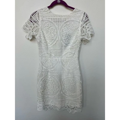 J.O.A. Los Angeles кружева наложение мини оболочка платье белый женщин Sz S новый с Ярлыками - Изображение 1 из 4