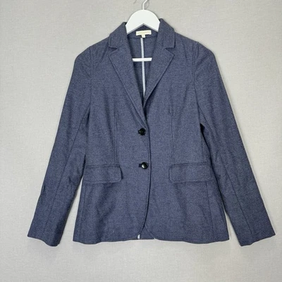 Ann Mashburn Parker Jacket Womens Small Navy Wool Pique Knit Blazer Slim Travel - Image 1 of 4