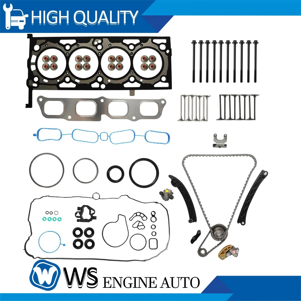 Juego de pernos de junta de culata Kit de cadena de distribución para 13-23 Buick Cadillac Chevy GMC 2,0 L Foto 1 de 4