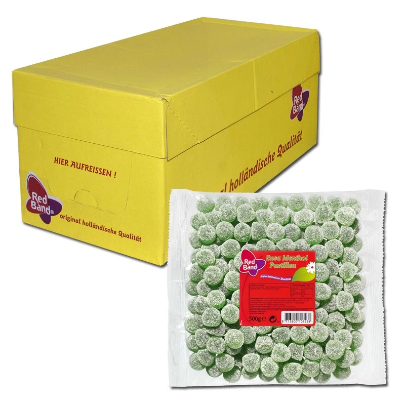 (5,16€/1kg) Red Band Euca Menthol Pastillen 12 Beutel je 500g - Bild 1 von 1