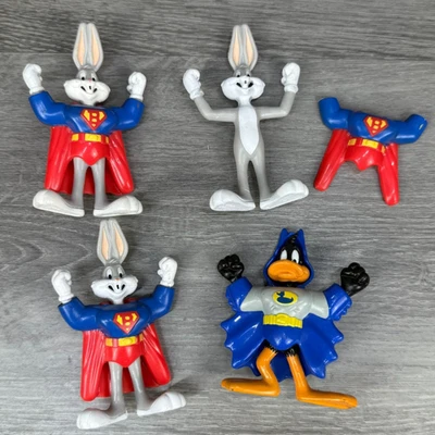 McDonald's Looney Tunes Super Heroes 3 Bugs Bunny 1 Daffy Duck - Image 1 of 4