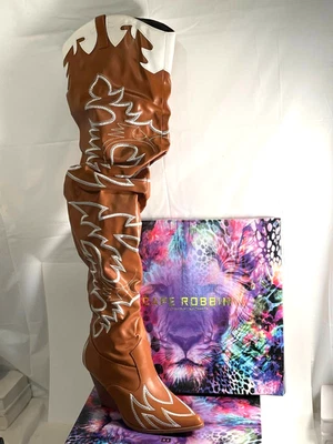 Bota de Vaquero Cape Robbin Kelsey Coñac Western Slouch Hasta el Muslo Para Mujer Talla 8 Foto 1 de 4