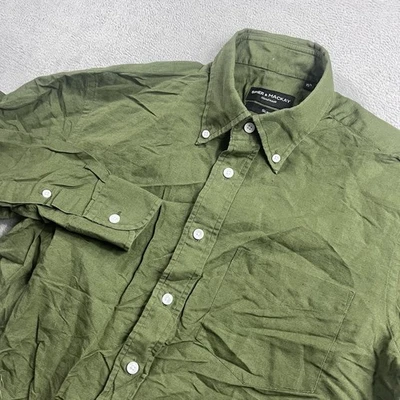 Camisa de lino Spier & Mackay para hombre 15,5 verde manga larga abotonada Foto 1 de 4