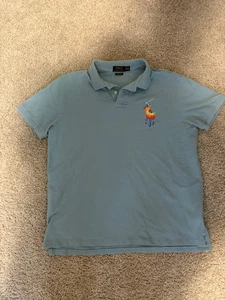 Polo Ralph Lauren Hemd blau Tie Die Pony, nur 2x getragen, Gr. XL Custom Slim - Bild 1 von 4