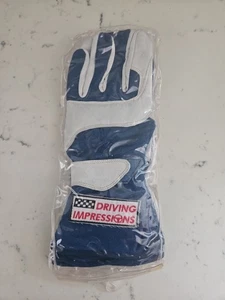 Gants de course Impressions de conduite bleu et gris adulte grand NEUF - Photo 1/3