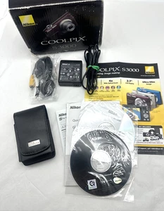 *READ* Nikon S3000 Coolpix Purple Plum Accessories Box Charger Case *NO CAMERA* - Picture 1 of 6