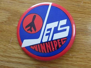 Vintage WINNIPEG JETS 3.5" Button / Pin BOBBY HULL - Picture 1 of 2