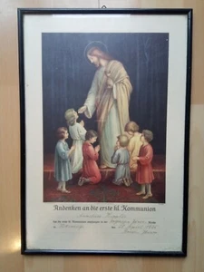 Bild - alter  Druck - Kommunionsurkunde  Max Hirmer München  1935 - Bild 1 von 1