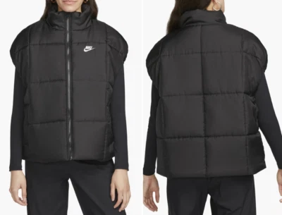 Nike Sportswear Classic Water Repellent Therma-Fit Loose Puffer Black Vest SZ.S - Image 1 of 4