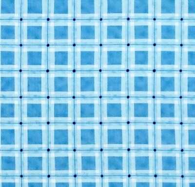 Funny Babies Moda Amy Bradley Blue Plaid Gingham Nursery Cotton Quilt Fabric BTY - Image 1 of 4