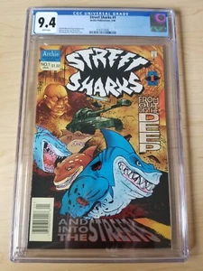 Street Sharks #1 Newsstand - CGC 9.4 WP (1996, Archie) 1st appearance, HTF rare - Picture 1 of 3