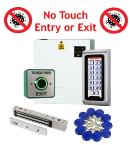 Kit de control de acceso, sin contacto en la entrada o salida, teclado resistente a la intemperie, fuente de alimentación, Maglock - Imagen 1 de 2