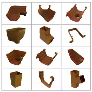 Caramel Ogee 135mm Conservatory Guttering & Downpipe Fittings Freeflow - Picture 1 of 23