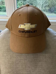 Official GM Chevrolet SnapBack Hat Embroidered Chevy Logo Tan/Khaki NWT - Picture 1 of 10