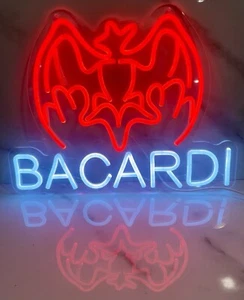 Bacardi Rum. Neon Light Up Sign. Dimmable Light Control. Can Be Hung Or Stood Up - Picture 1 of 21